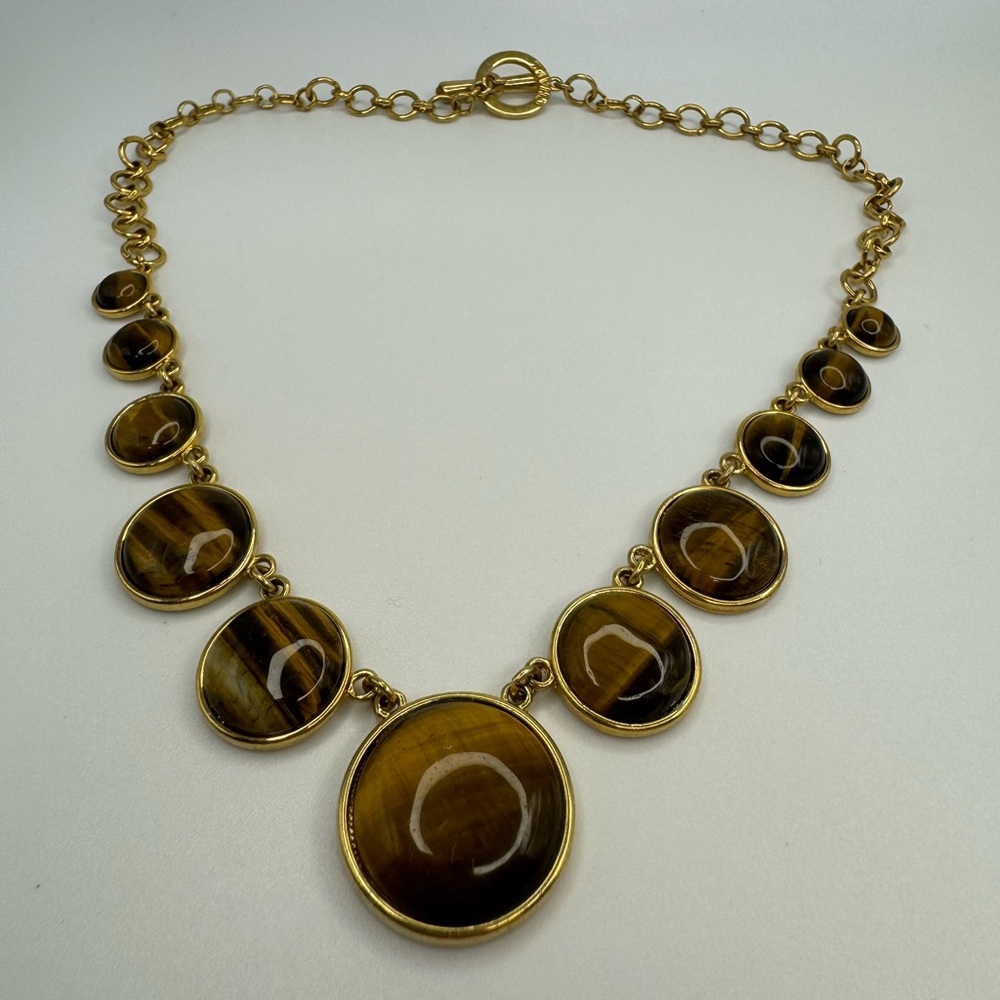 Chaps Graduated Tiger's Eye Statement Necklace - image 2